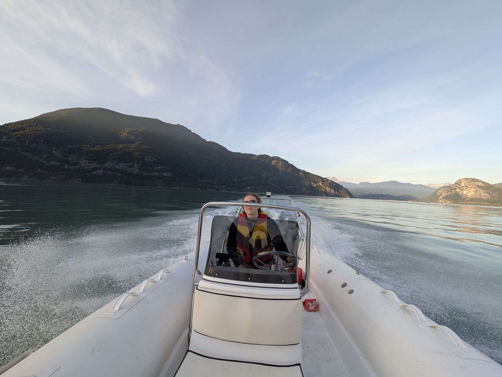 18-foot RIB boat rental on Howe Sound near Squamish, BC